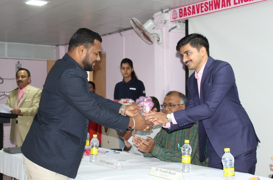 Felicitated by Dr. Basanagouda F Ronad of BEC, Bagalkot.